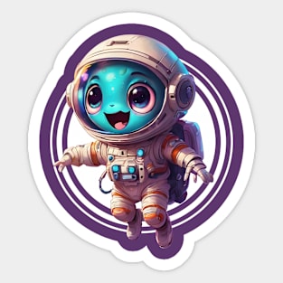 Cute Alien Space Explorer Sticker